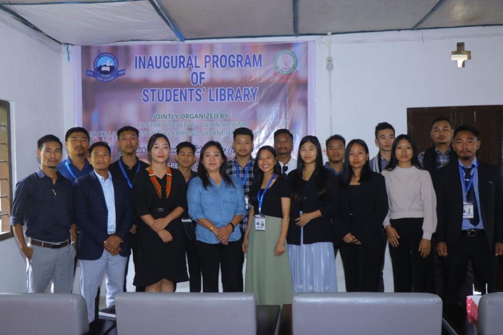 Konyak Students’ Union Kohima inaugurated the first library under the project ‘Education for All’ at Lampong Sheanghah, Mon in collaboration with Lampong Sheanghah Students’ Union on August 26.